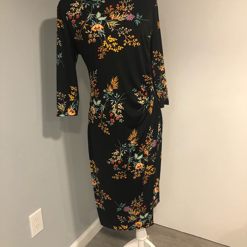 Never worn Flower black dress - Picture 2 of 9